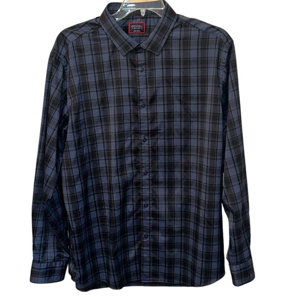 Men's UNTUCKit Blue Plaid Long Sleeve Casual Button‎ Down Shirt Size XXL - Picture 1 of 5